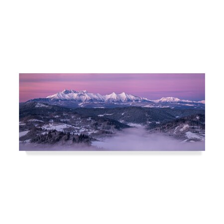 Trademark Fine Art Krzysztof Mierzejewski 'Dawn Tatra Mountains' Canvas Art, 20x47 1X07644-C2047GG